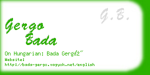 gergo bada business card